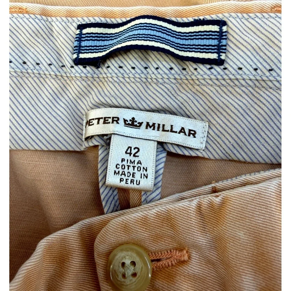Men's Peter Millar 100% Pima Golf Shorts Peach‎ Orange Size 42